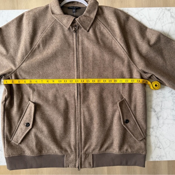 Banana Republic - Men's Brown Herringbone Zip-Front Jacket - Picture 3 of 4